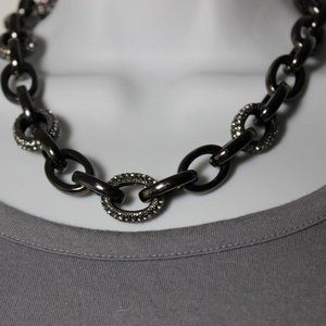 Coldwater Creek Signed Chunky Necklace Gun Metal
